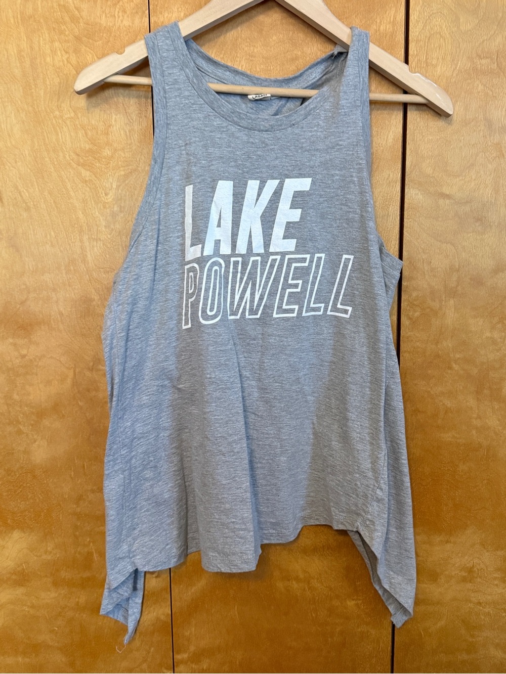 Lake Powell Gray Graphic Tank Top Open Back Size Large